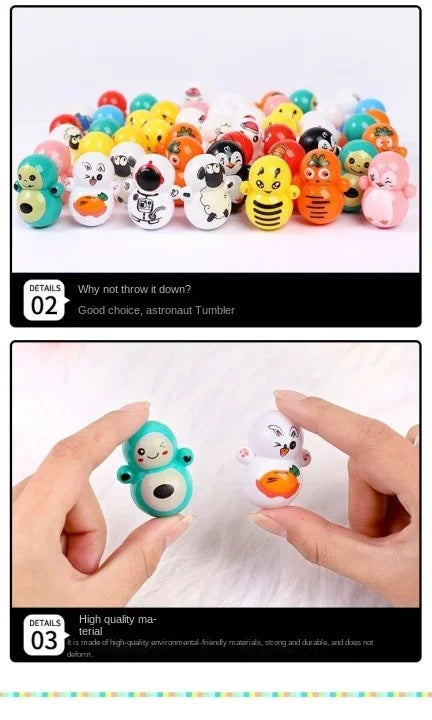 20pcs 3x3.6cm Mini Tumbler Toys,Mini Animal Toy Party Favors Toy for Kids Birthday Party Toys Self-righting Doll Bulk Toys