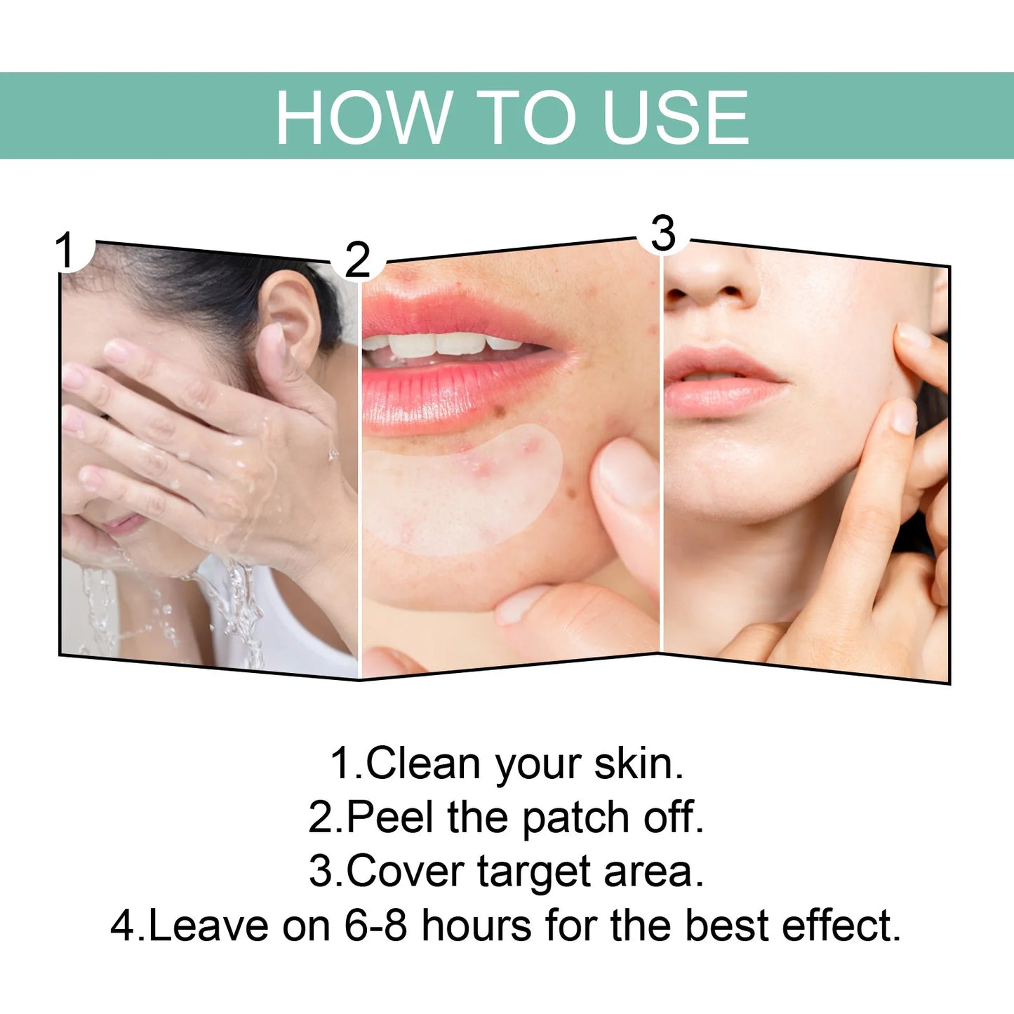 132Pcs Acne Pimple Patches Skin Blemish Treatment Patches Professional Face Cleaning Care Invisible Large Hydrocolloid Sticker