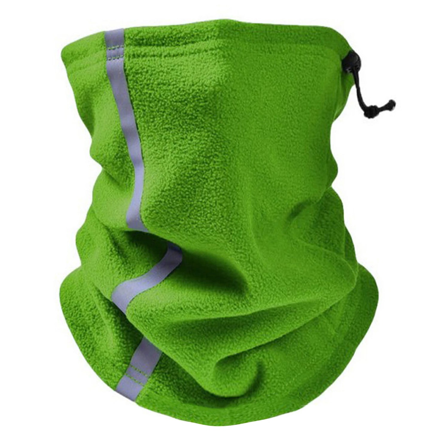 Winter Fleece Neck Warmer Reflective Neck Gaiter with Adjustable Drawstring Skiing Windproof Ski Neck Gaiter for Skiing Hiking