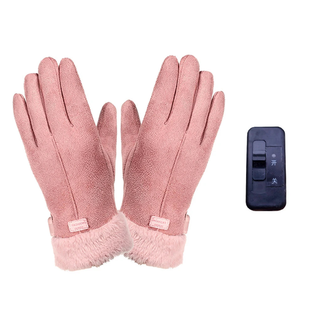 Heated Full Finger Mittens Touch Screen USB Warm Hand Heating Gloves Windproof Constant Temperature for Skiing Riding Hiking