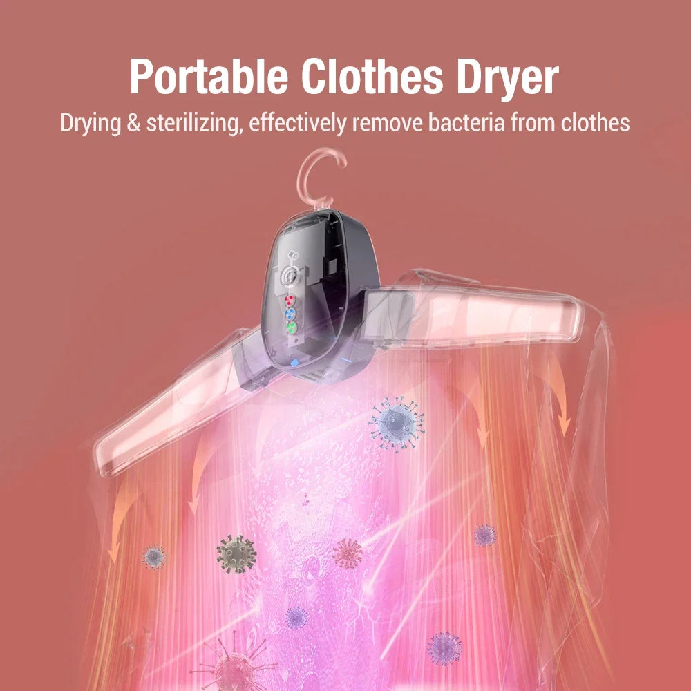 Electric Clothes Drying Rack Hang Clothes Dryer UV Sterilization Portable Travel Home Business Mini Folding Clothes Heater