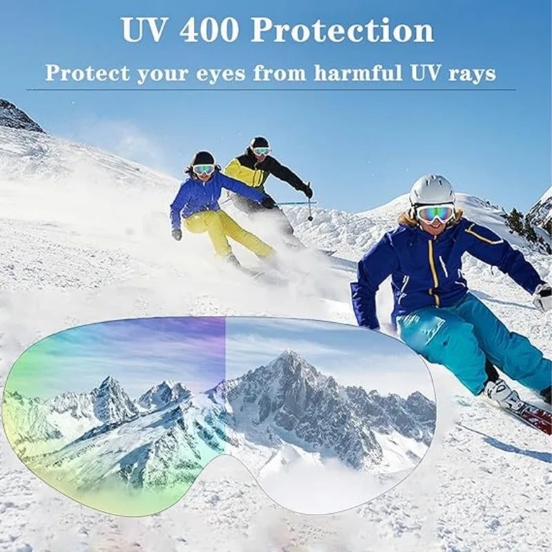 Outdoor Sport Ski Goggles Anti fog UV400 Protection Ski Mask Male Female Anti-Fog Big Face Snow Glasses Snowboard Skiing Eyewear