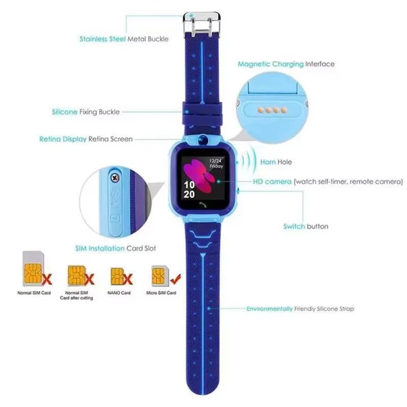 VIVO Kids 4G Smart Watch Sim Card Call Child SmartWatch SOS GPS Location Tracker Camera Waterproof Watch Gift For Ios Android