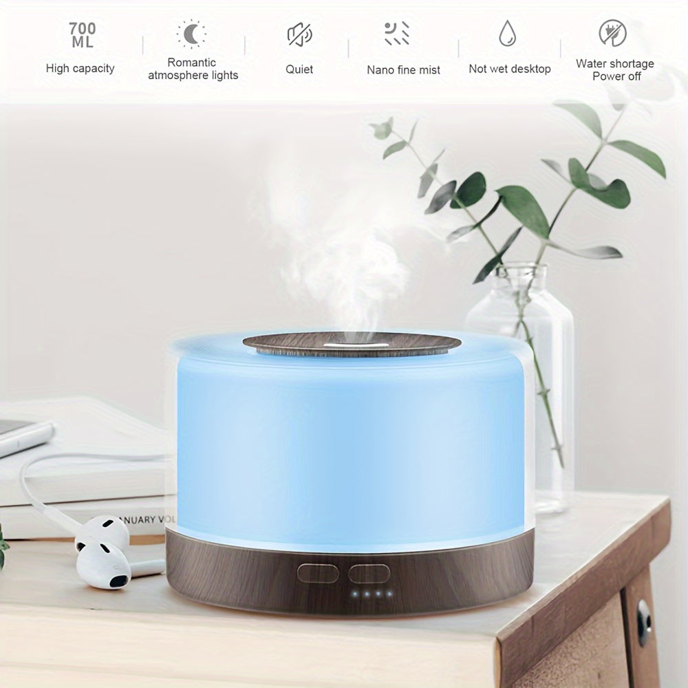 Diffuser For Home Smart Aromatherapy Diffuser 500ml Wood Design Ultrasonic Humidifier w/ Remote 7 LED Colors 6 Essential Oil