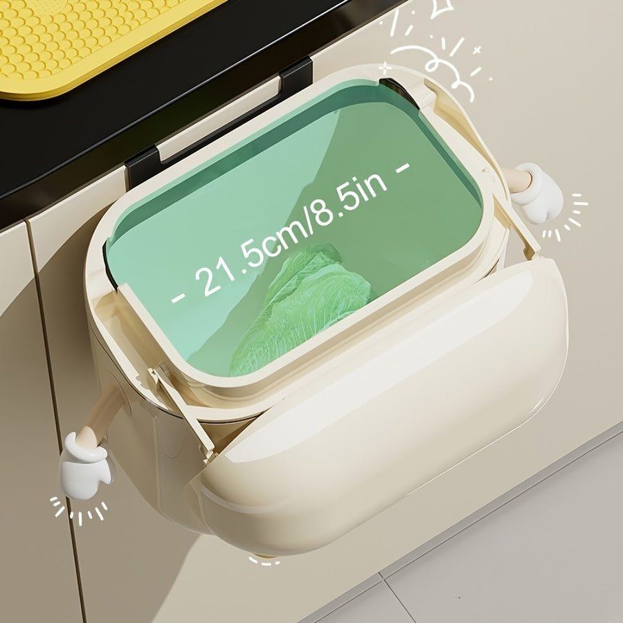 Cute 12L 3.17GAL cartoon hanging trash can with lid, large capacity, no-drilling wall-mounted trash can, suitable for RVs, kitchens, bathrooms, bedrooms, offices, living rooms, home decoration.