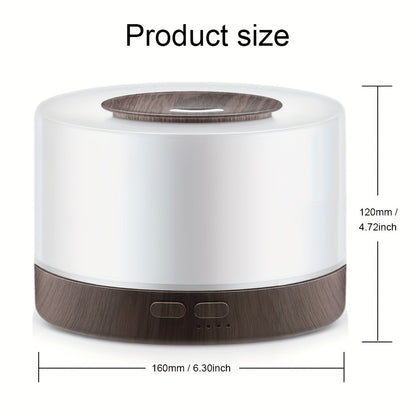 Diffuser For Home Smart Aromatherapy Diffuser 500ml   Wood Design Ultrasonic Humidifier w/ Remote  7 LED Colors  6 Essential Oil