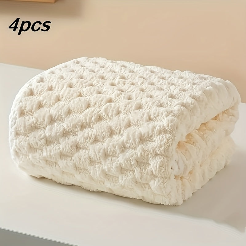 4 Pack Adult Microfiber Bath Towels, Super Absorbent Soft Waffle Bath Towels, Quick Dry Bath Towels For Daily Use, Spa, Gym And Travel, Wash Cloths