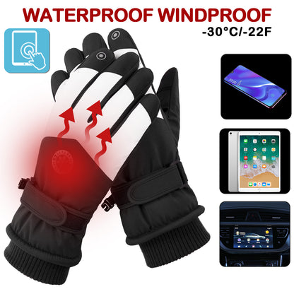 Waterproof Ski Gloves Thermal Touchscreen Snowboard Gloves Warm Winter Snow Gloves Windproof Bike Cycling Gloves Fits Men Wome