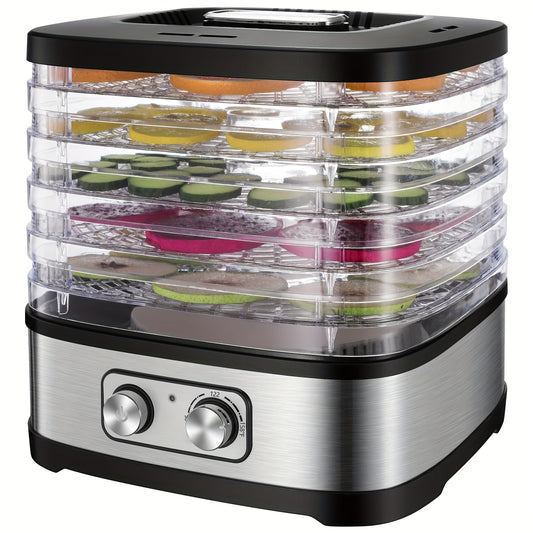 240W Stainless Steel Food Dehydrator with Temperature Control, 5 BPA-Free Trays, Dishwasher Safe Electric Dryer for Jerky, Fruits, Veggies & Herbs, Includes Recipe Book, US Plug, 120V, Dehydrators for Food