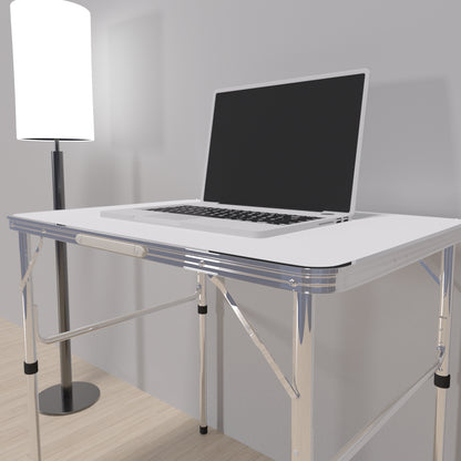 Folding Table Heavy Duty Table Camping Party Picnic Dining Garden,Portable Folding Camping Table, 2.5ft Adjustable Height Table