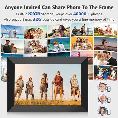 Frameo Digital Picture Frame 10.1 Inch 32GB/64GB Smart WiFi digital photo frame with 1280x800 IPS HD Touch Screen Wall Mountable
