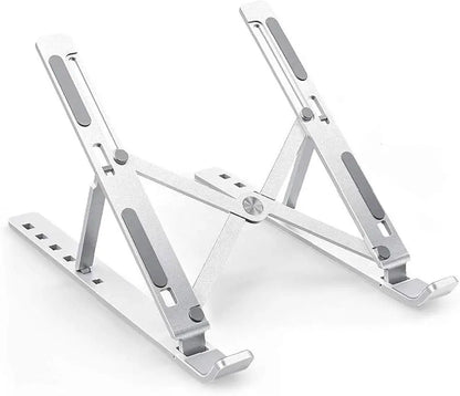 Aluminum Metal Folding Laptop Table Adjustable Laptop Table Tablet Holder Up to 17 Inch Resistant