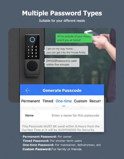 TTLock WIFI Version Built In Gateway Fingerprint Waterproof Outdoor Gate Passcode Rfid Card Keyless Smart Door Lock