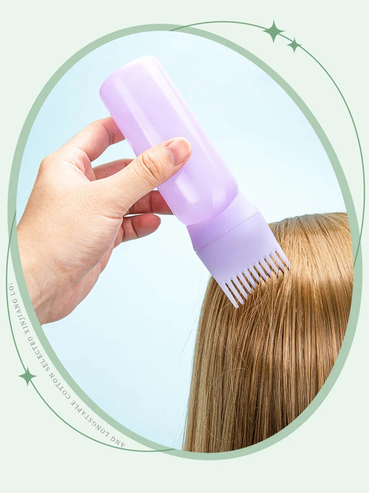 120ml Hair Dye Refillable Bottle Applicator Comb Multicolor Plastic Dispensing Salon Oil Hair Coloring Hairdressing Styling Tool