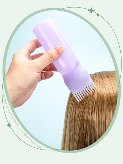 120ml Hair Dye Refillable Bottle Applicator Comb Multicolor Plastic Dispensing Salon Oil Hair Coloring Hairdressing Styling Tool