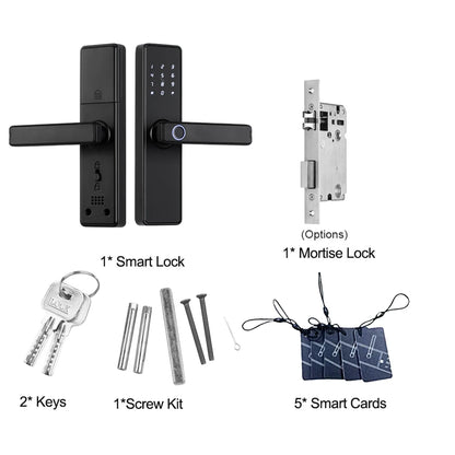 RAYKUBE K20 9-language Biometric Fingerprint Door Lock Electronic Door Lock with  Tuya APP/IC Card/Password/ Key Unlock