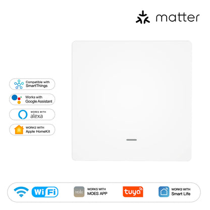MOES WiFi Matter Smart Switch Light Button Tuya Remote Control EU Verison Work With Alexa Google Home Apple Homekit Smartthings