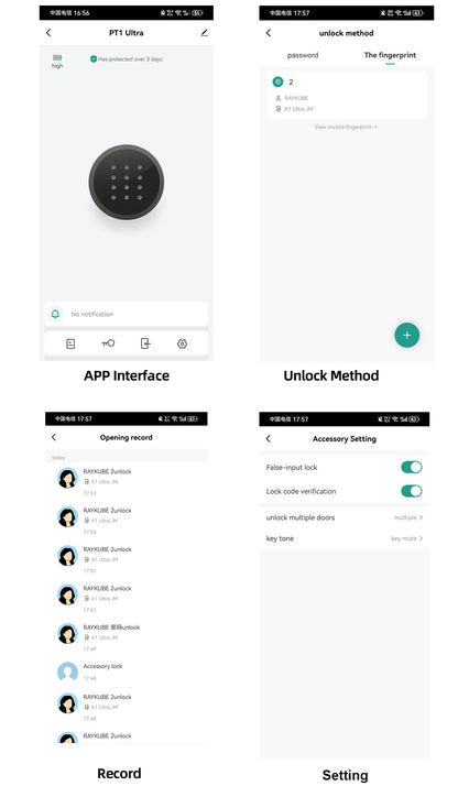 RAYKUBE A1 Pro Tuya BEL Smart Door Lock Set with Fobs/ Keypad/ Smart Key Tuya Remote Unlock Work with Alexa Google Assistant