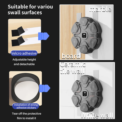 Music Boxing Machine Smart Bluetooth-compatible Adult/Children Sports Fitness Boxing Wall Target Muay Thai Reaction Trainer