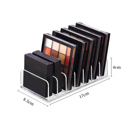 Makeup Organizer Desktop Multi-cell Display Box Makeup Blush Cosmetics Shelf 7-compartment Plastic Eye Shadow Tray Storage Box