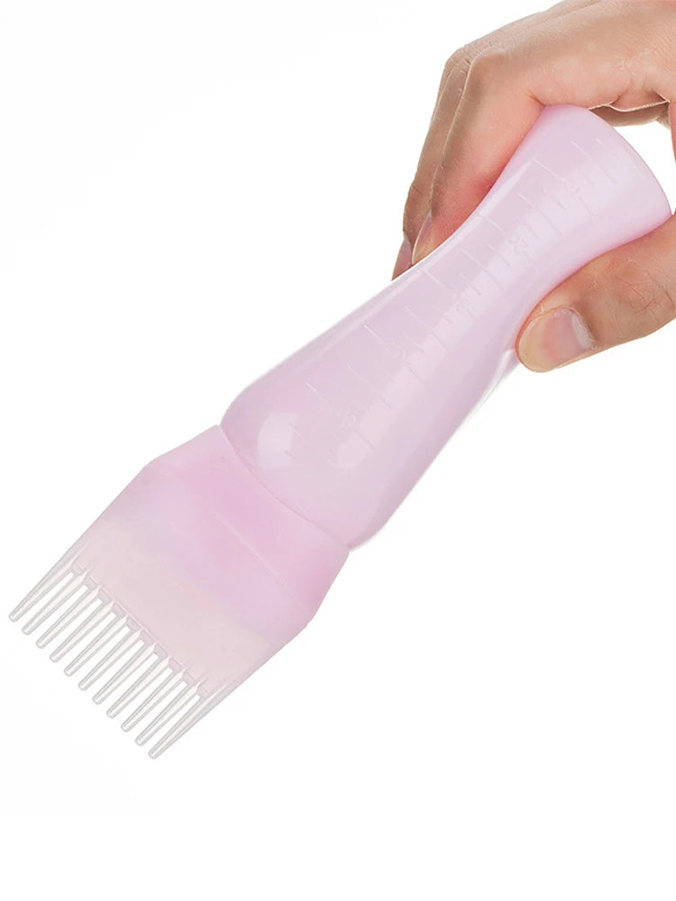 120ml Hair Dye Refillable Bottle Applicator Comb Multicolor Plastic Dispensing Salon Oil Hair Coloring Hairdressing Styling Tool