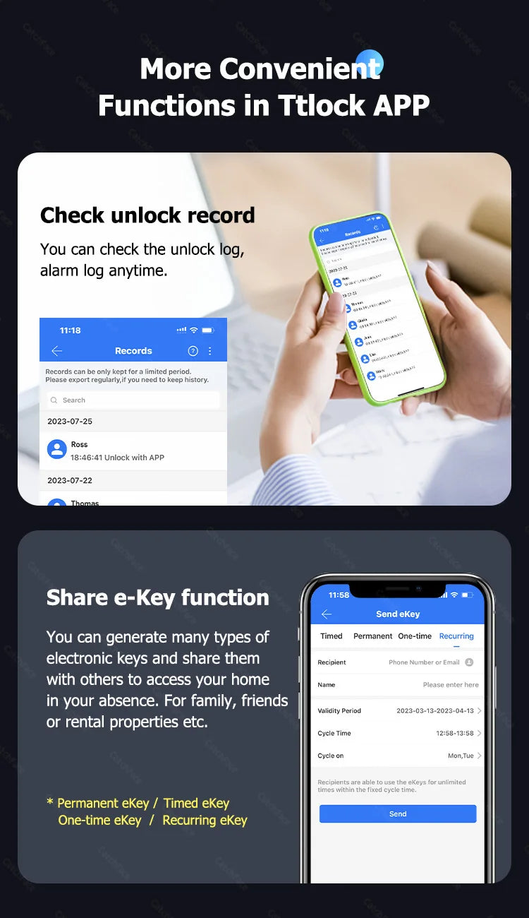 TTLock WIFI Version Built In Gateway Fingerprint Waterproof Outdoor Gate Passcode Rfid Card Keyless Smart Door Lock
