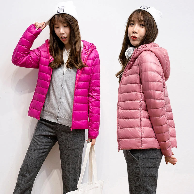 2025 New 90% White Duck Down Jacket Women Autumn Winter Warm Coat Lady Ultralight Duck Down Jacket Female Windproof Parka Tops