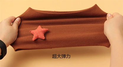 Autumn Winter Cotton Knit Children's Hat Collar 2 Set Boys and Girls Hats Set Baby Solid Color Scarf Cap two-piece