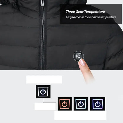 Men's parka Winter Warm USB Heating Jackets Smart Thermostat Pure Color Hooded Heated Clothing male bobojaco Warm padded jacket