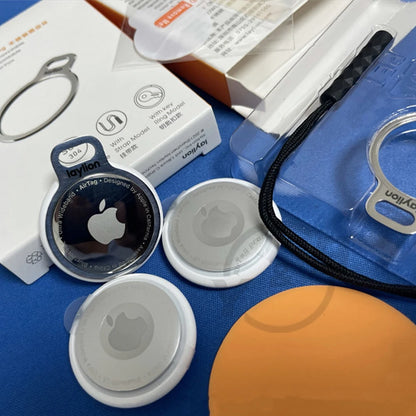 New For Apple AirTag Tracker Holder Stainless Steel Metal Ring Protective Case With Anti-Lost Waterproof Device With Keychain