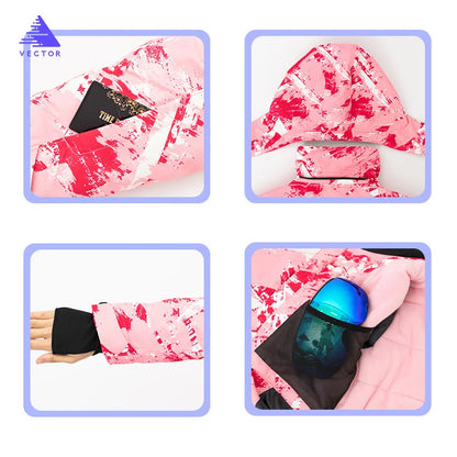 Waterproof Ski Jackets for Children Skiing Snowboarding Jacket Ski Pants Boys Winter Outdoor Ski Jacket Snow Pants -20-30 deg