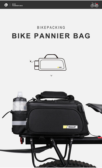 Rhinowalk Bicycle Pannier Bag Multifunctional Bike Rack Bag Trunk Saddle Cycling Large Capacity Travel Bag MTB With Rain Cover
