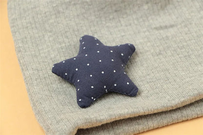 Autumn Winter Cotton Knit Children's Hat Collar 2 Set Boys and Girls Hats Set Baby Solid Color Scarf Cap two-piece