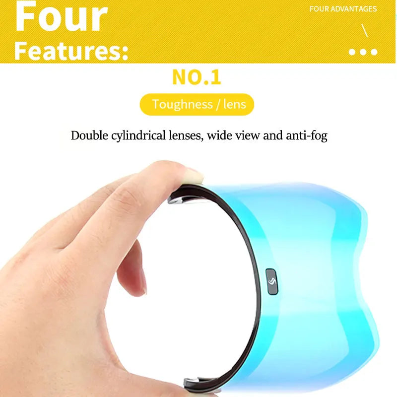 Ski Goggles with Magnetic Double Layer Yellow Lens Skiing Anti-fog UV400 Snowboard Goggles Men Women Ski Glasses Eyewear Set