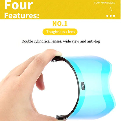 Ski Goggles with Magnetic Double Layer Yellow Lens Skiing Anti-fog UV400 Snowboard Goggles Men Women Ski Glasses Eyewear Set