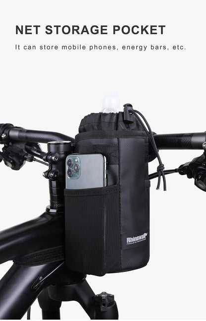 Rhinowalk Handlebar Bag Cycling Water Bottle Carrier Pouch MTB Bike Kettle Bag Riding Handlebar Bag Bicycle Accessories