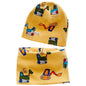 Autumn Winter Cotton Knit Children's Hat Collar 2 Set Boys and Girls Hats Set Baby Solid Color Scarf Cap two-piece