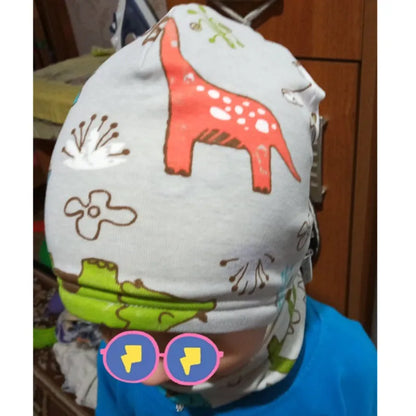 Autumn Winter Cotton Knit Children's Hat Collar 2 Set Boys and Girls Hats Set Baby Solid Color Scarf Cap two-piece