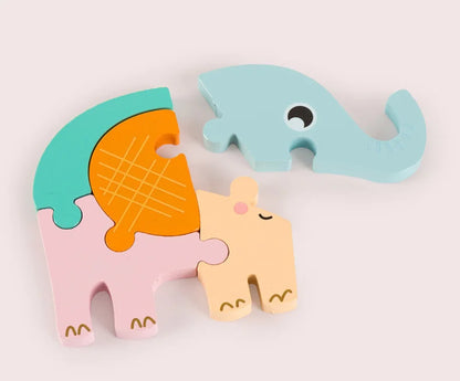 High Quality Baby 3D Wooden Puzzle Educational Toys Early Learning Cognition Kids Cartoon Grasp Intelligence Puzzle