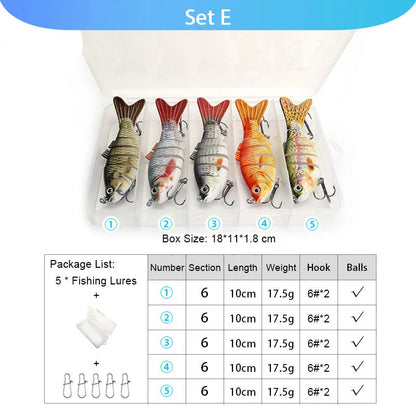 VTAVTA 5pcs Fishing Lures Set Wobblers Crankbaits Fishing Box For Wobblers Swimbait Artificial Bait Kit Hard Lure Fishing Tackle