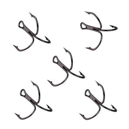 10pcs 35647 3/0#-14# High Carbon Steel Fishing Hook Barbed Treble Hooks Fishhooks Carp Fishing Tackle Round Bend For Bass
