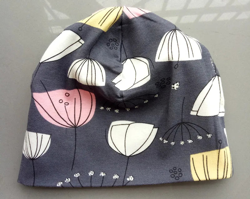 Autumn Winter Cotton Knit Children's Hat Collar 2 Set Boys and Girls Hats Set Baby Solid Color Scarf Cap two-piece