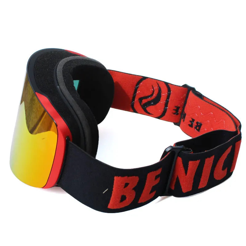 Ski Goggles with Magnetic Double Layer Yellow Lens Skiing Anti-fog UV400 Snowboard Goggles Men Women Ski Glasses Eyewear Set