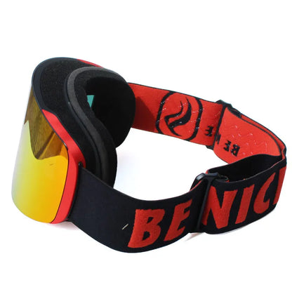 Ski Goggles with Magnetic Double Layer Yellow Lens Skiing Anti-fog UV400 Snowboard Goggles Men Women Ski Glasses Eyewear Set