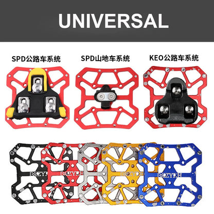 2PCS Aluminum Alloy Bike Clipless Pedals Universal Compatible Bicycle Clipless Pedal Platform Adapters for SPD KEO Road MTB Bike