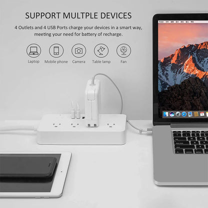 Smart socket WiFi Power Strip Multi Plug With 4 Plug 4USB Port Compatible With alexa google home Smart home Tuya Smart smartlife