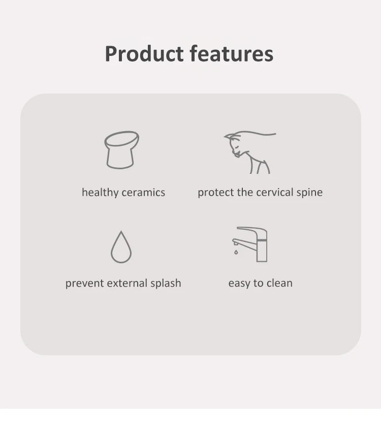 Cat Nordic Style Food Water Bowl Pet Animal Ceramic Eating Dishes High Foot Raised Puppy Cats Matte Bowls Elevated Dog Bowls