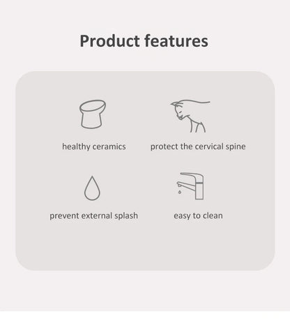 Cat Nordic Style Food Water Bowl Pet Animal Ceramic Eating Dishes High Foot Raised Puppy Cats Matte Bowls Elevated Dog Bowls
