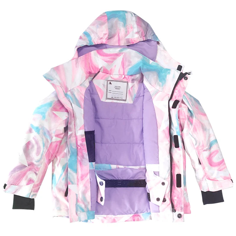 Waterproof Ski Jackets for Children Skiing Snowboarding Jacket Ski Pants Boys Winter Outdoor Ski Jacket Snow Pants -20-30 deg