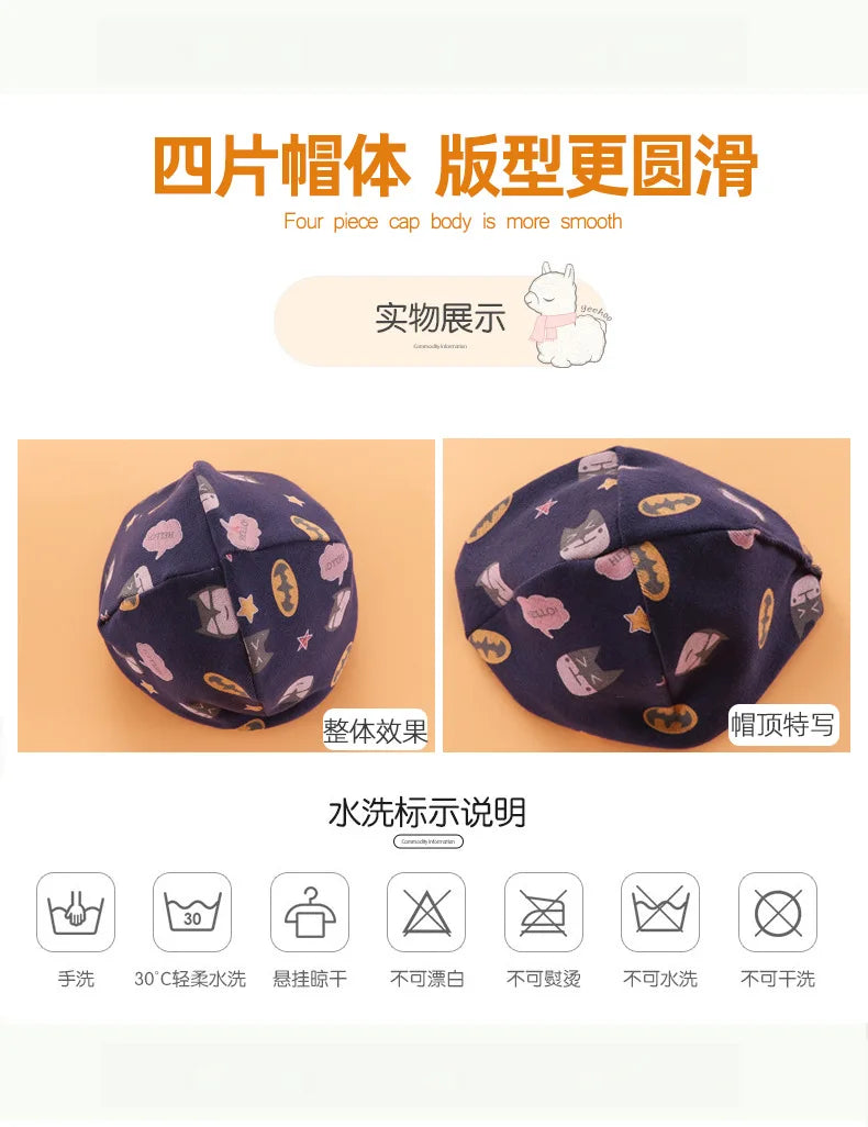 Autumn Winter Cotton Knit Children's Hat Collar 2 Set Boys and Girls Hats Set Baby Solid Color Scarf Cap two-piece